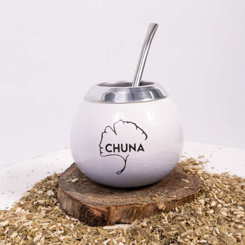 MATE AURORA CERAMICA Y ACERO BRUMA CELESTE CHUNA
